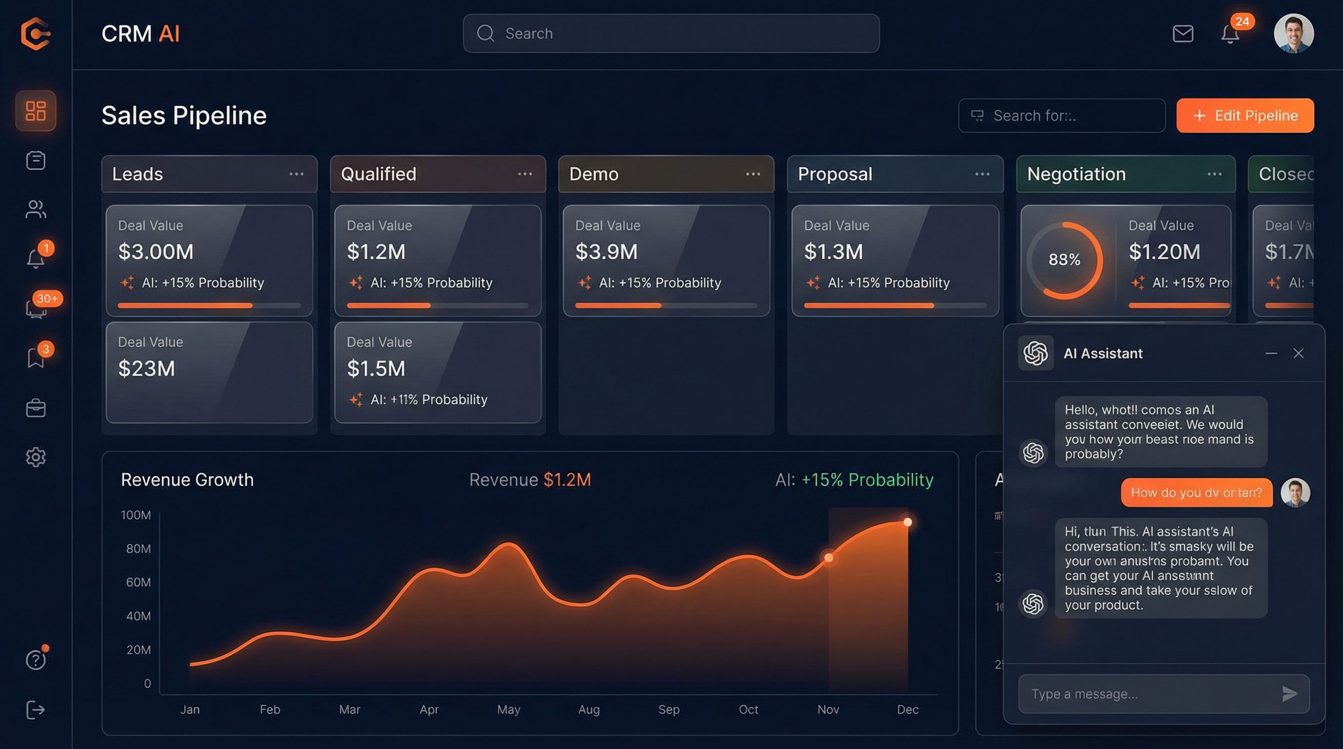 ZeroAI CRM — AI-Powered CRM Dashboard